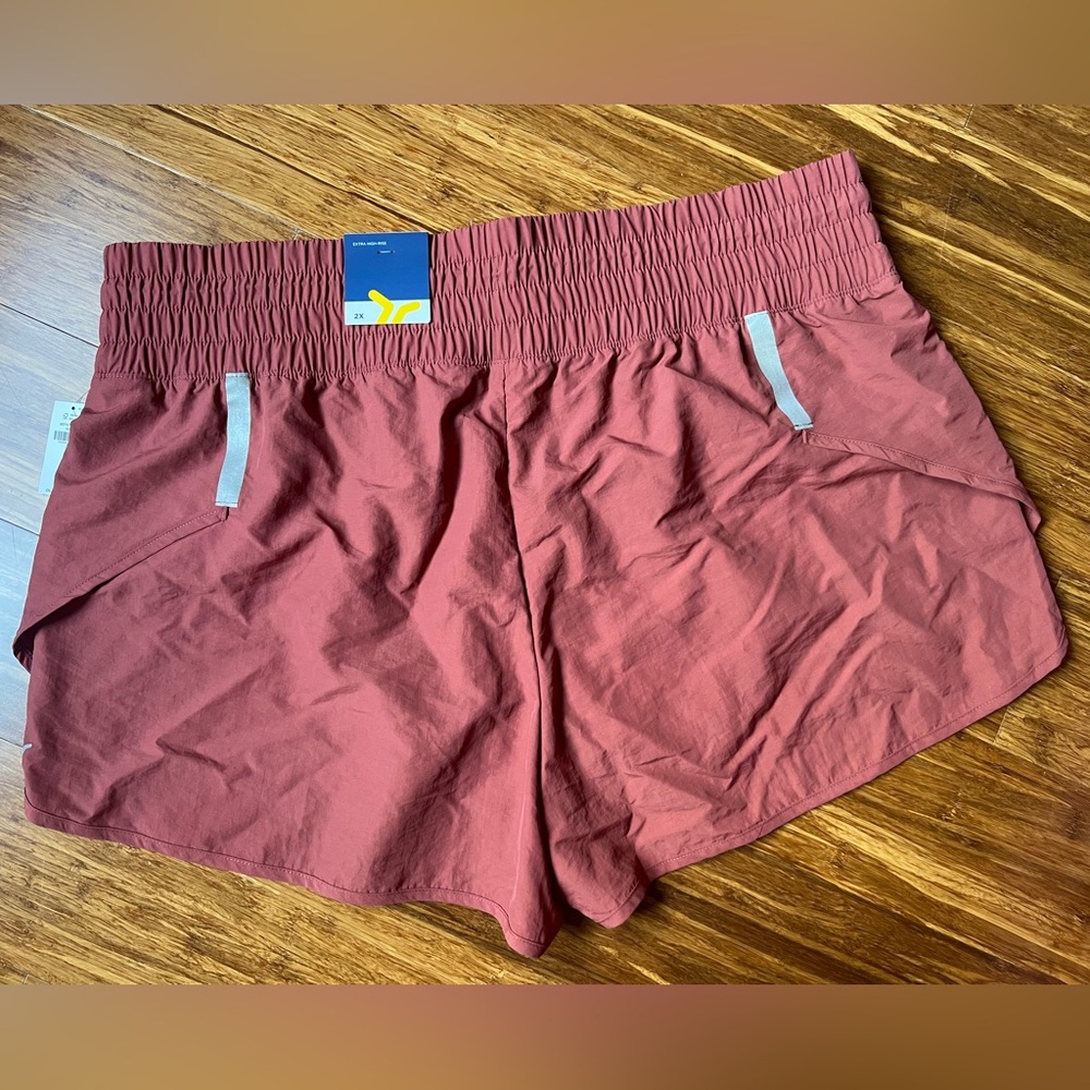 Women's Clay Red/Pink Extra High Rise Athletic Shorts